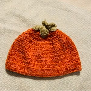 Janie and Jack pumpkin cotton hat. 0-3 months